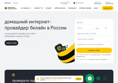 Снимок главной страницы beelineru.ru