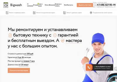 Снимок главной страницы bigwash.ru