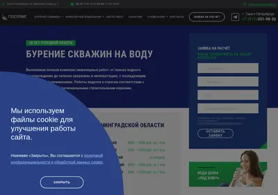 Снимок главной страницы bureniespb.ru