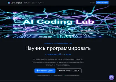Снимок главной страницы aicodinglab.ru