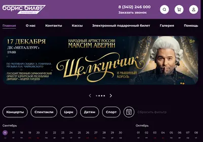 Снимок главной страницы borisbilet.ru