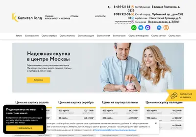 Снимок главной страницы capital-gold.ru