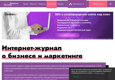 Снимок главной страницы biz-anatomy.ru