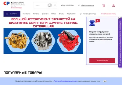 Снимок главной страницы camsparts.ru