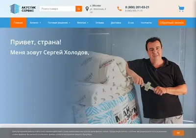 Снимок главной страницы akystik-service.ru