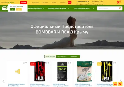 Снимок главной страницы 65fit.ru