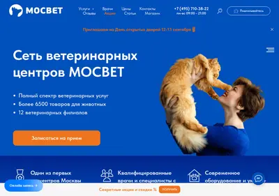 Снимок главной страницы mosvet.su
