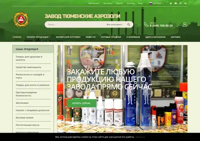 Снимок главной страницы aerosol72.ru