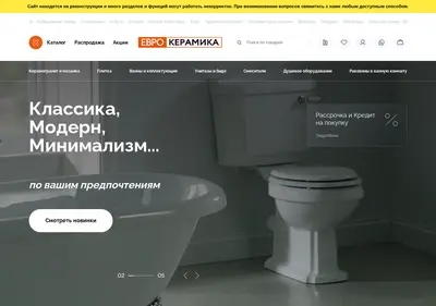 Снимок главной страницы evroceramica.ru