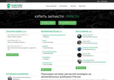 Снимок главной страницы 152rus.ru