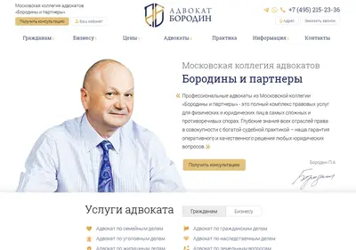 Снимок главной страницы advokat-borodin.ru