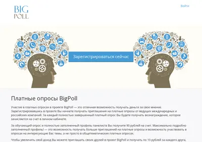Снимок главной страницы bigpoll.ru