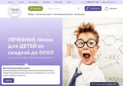 Снимок главной страницы 100ochkovklg.ru