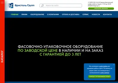Снимок главной страницы bristolgroup.ru