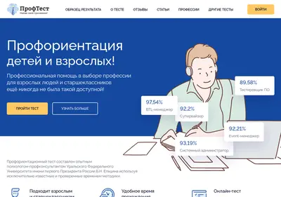 Снимок главной страницы careertest.ru