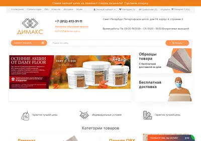 Снимок главной страницы dimax.spb.ru