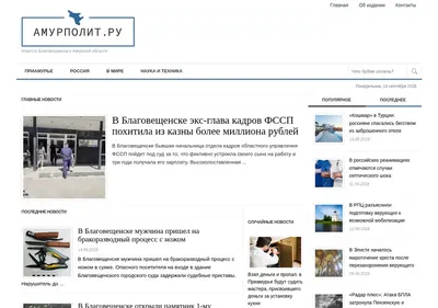 Снимок главной страницы amurpolit.ru