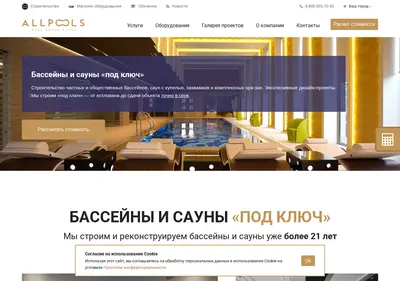 Снимок главной страницы allpools.ru