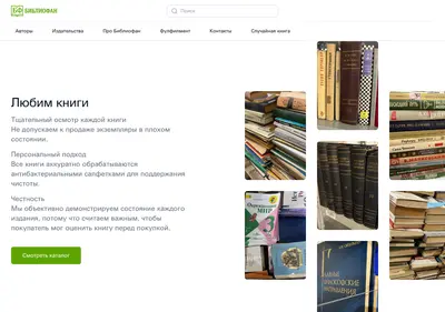 Снимок главной страницы bibliofan.ru