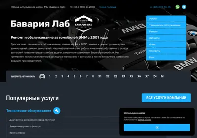 Снимок главной страницы bavarialab.ru