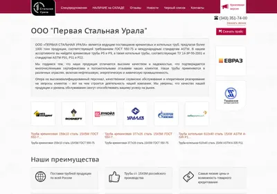 Снимок главной страницы 1-steel.ru
