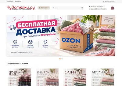 Снимок главной страницы chudotkani.ru