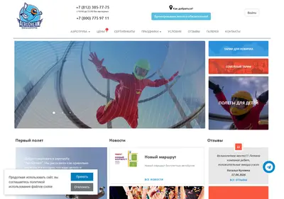 Снимок главной страницы aerodream.spb.ru