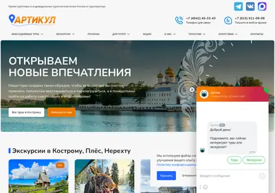 Снимок главной страницы articool-tour.ru