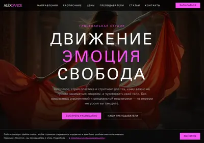 Снимок главной страницы alexdance.ru