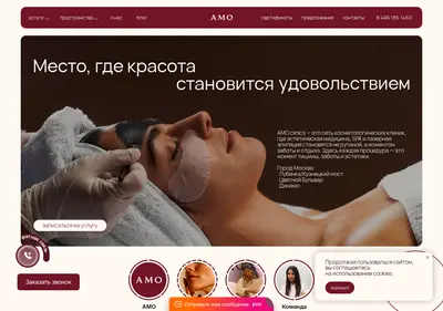 Снимок главной страницы amobeautyclinics.ru