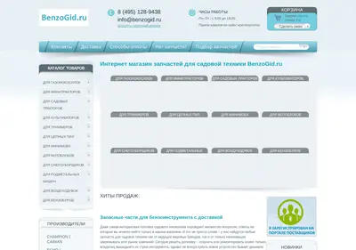 Снимок главной страницы benzogid.ru