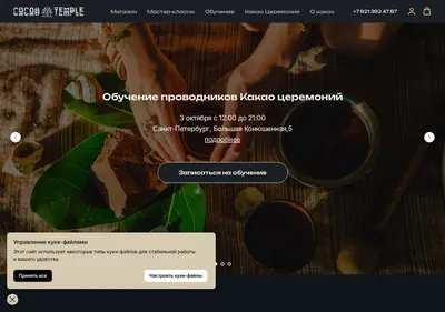 Снимок главной страницы cacaotemple.ru