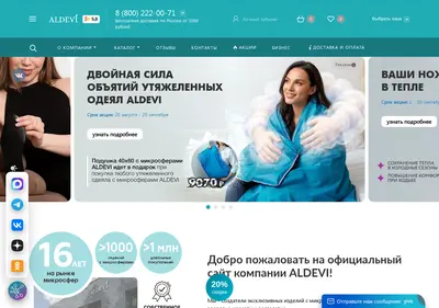 Снимок главной страницы aldevi.ru