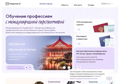 Снимок главной страницы akademy21.ru