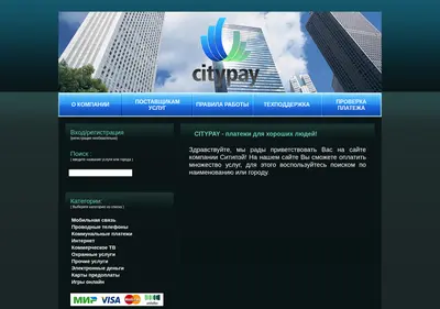 Снимок главной страницы citypay.su