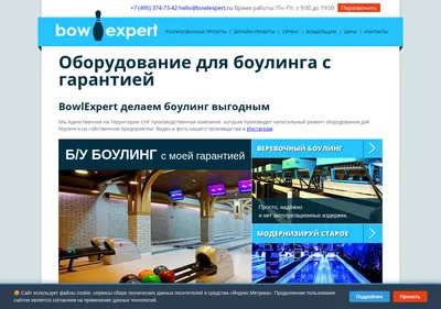 Снимок главной страницы bowlexpert.ru