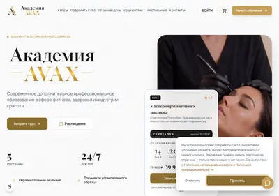 Снимок главной страницы avaxacademy.ru