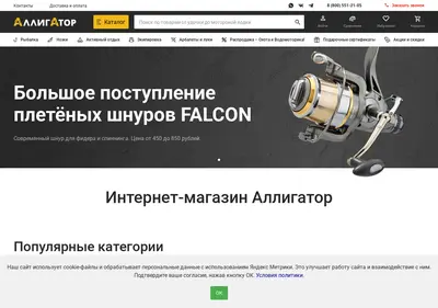 Снимок главной страницы alligator-vrn.ru