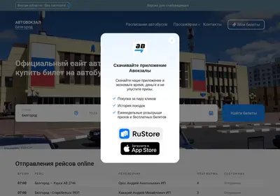 Снимок главной страницы avtovokzal31.ru