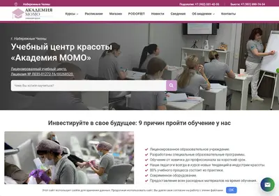Снимок главной страницы academy-momo.ru