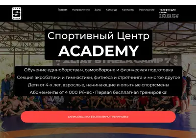 Снимок главной страницы academytomsk.ru