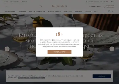 Снимок главной страницы burgundy.ru