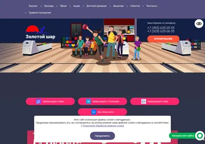 Снимок главной страницы bowling-krasnogorsk.ru