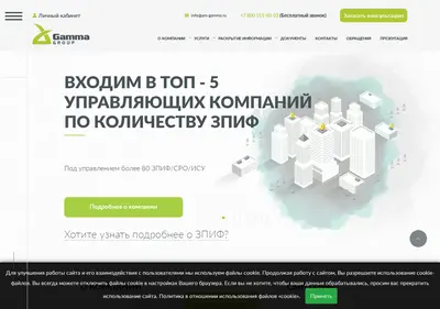 Снимок главной страницы am-gamma.ru
