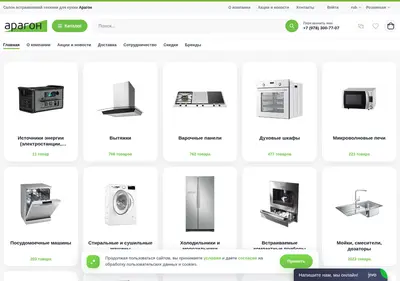 Снимок главной страницы aragonshop.ru