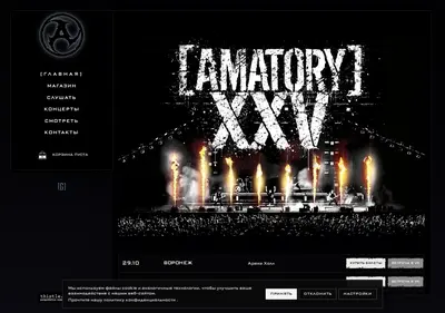 Снимок главной страницы amatory.ru
