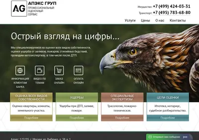 Снимок главной страницы apex-group.ru
