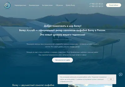 Снимок главной страницы boreyaircraft.ru