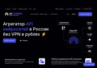 Снимок главной страницы aitunnel.ru