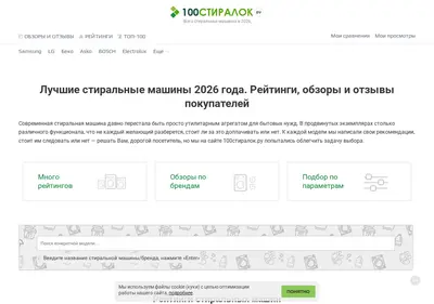 Снимок главной страницы 100stiralok.ru